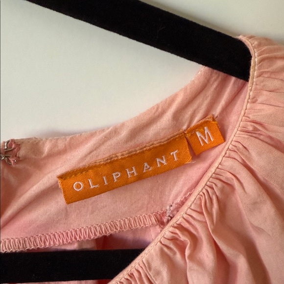 Oliphant Ombre Red/Coral Crew Dress | Puff Sleeves | M - Picture 3 of 8